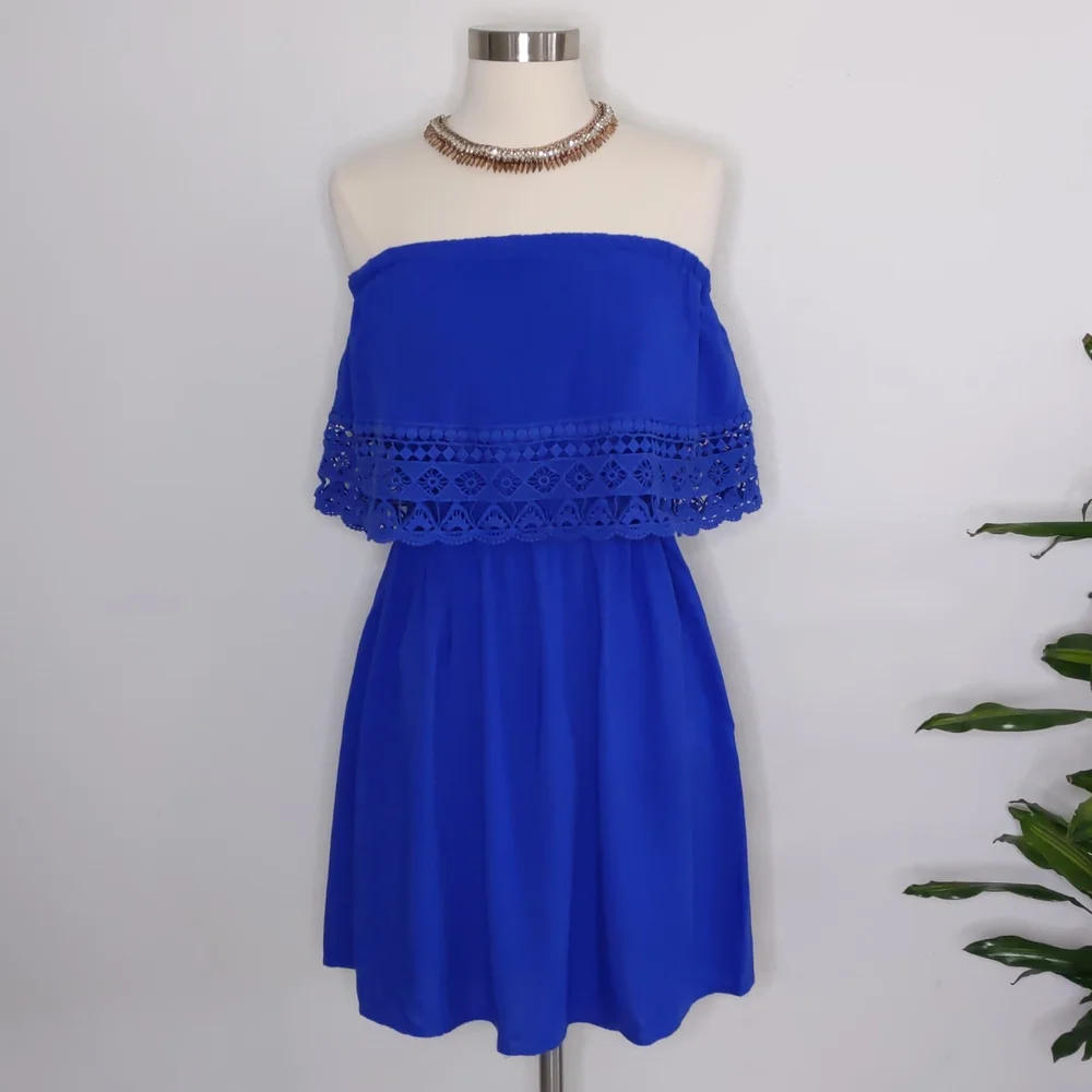 Xhilaration womens  Dress off shoilder Blue size Medium